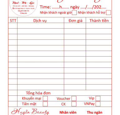 HÓA ĐƠN MÀU ĐỎ 9